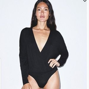 Mix Modal Long Sleeve Drape Bodysuit
